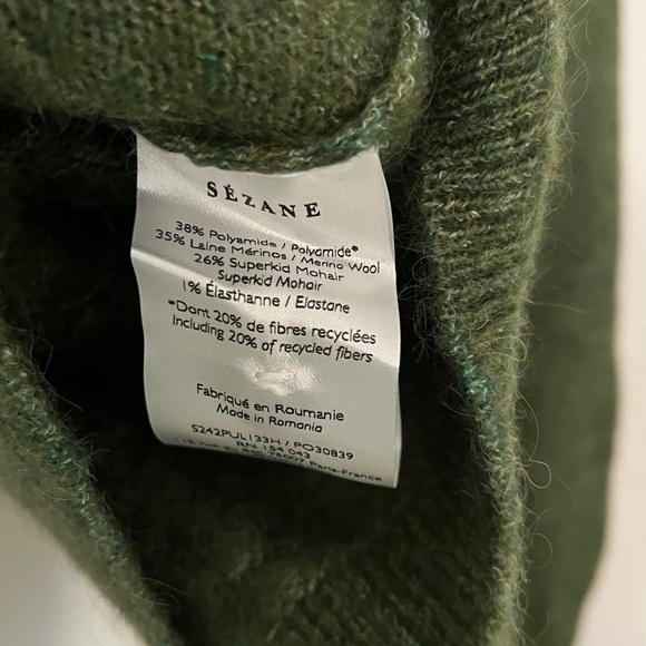 NWT Sézane Carlota Sweater Garden Green szXS - Picture 8 of 8